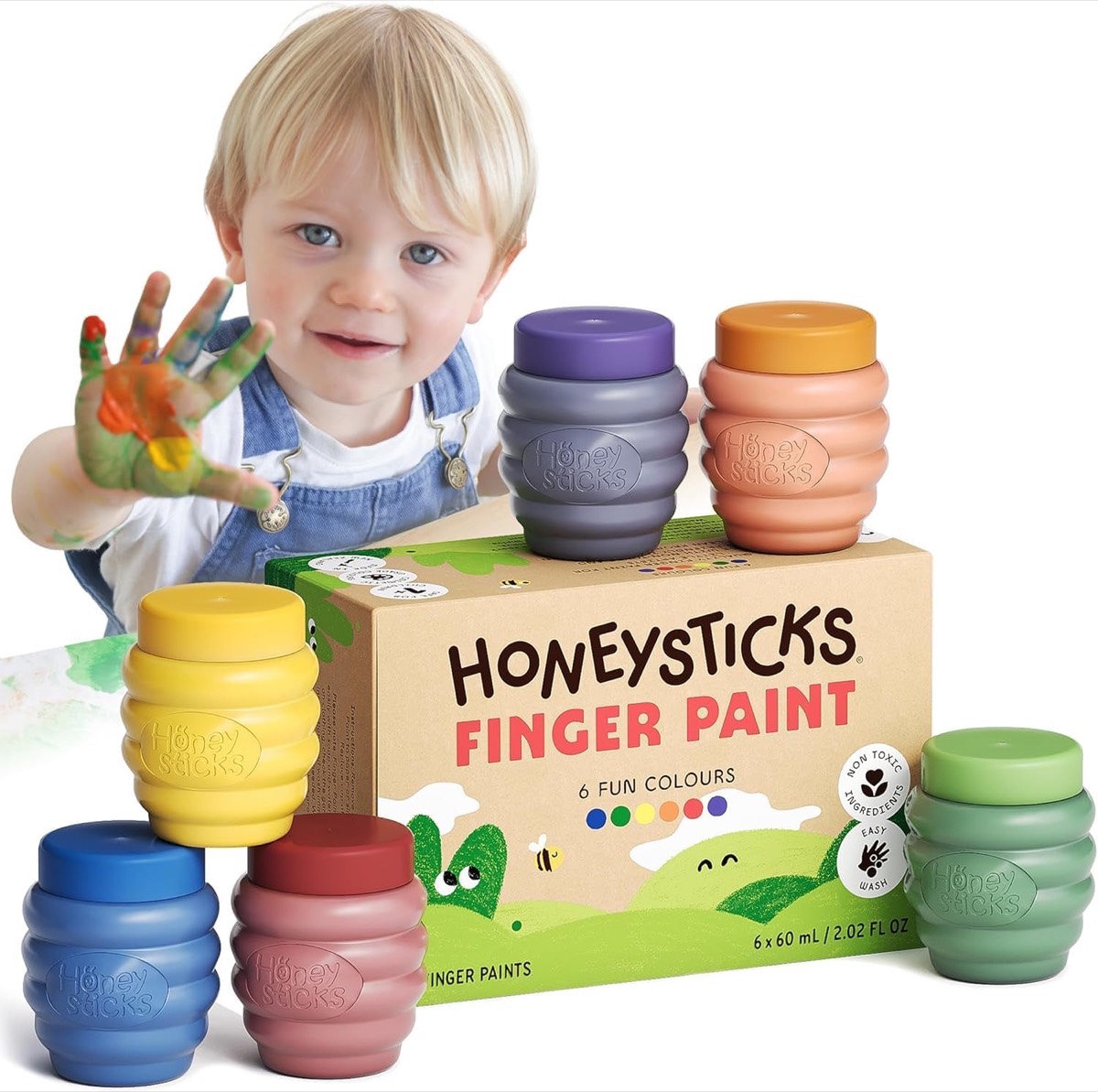 Honeysticks Fingerfarben 6×60 ml