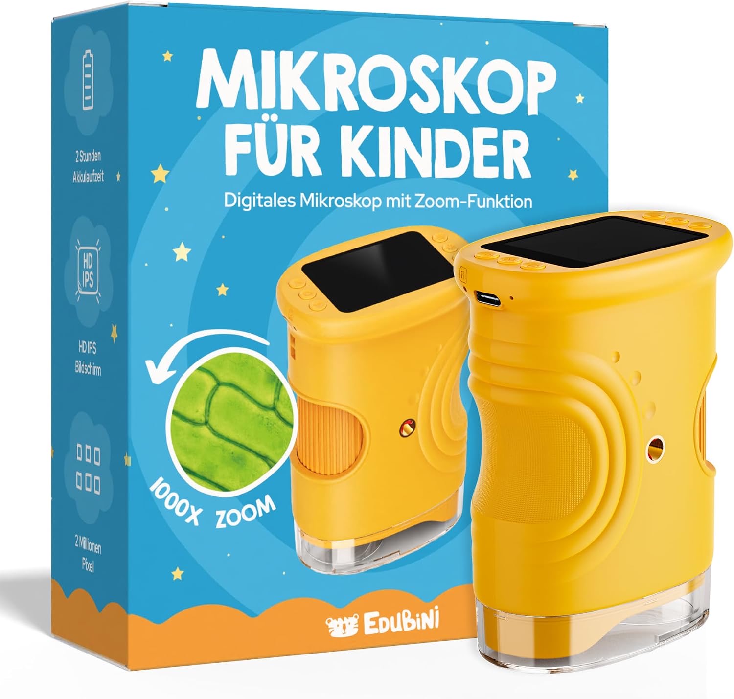 Edubini Digitales Mikroskop (Gelb)