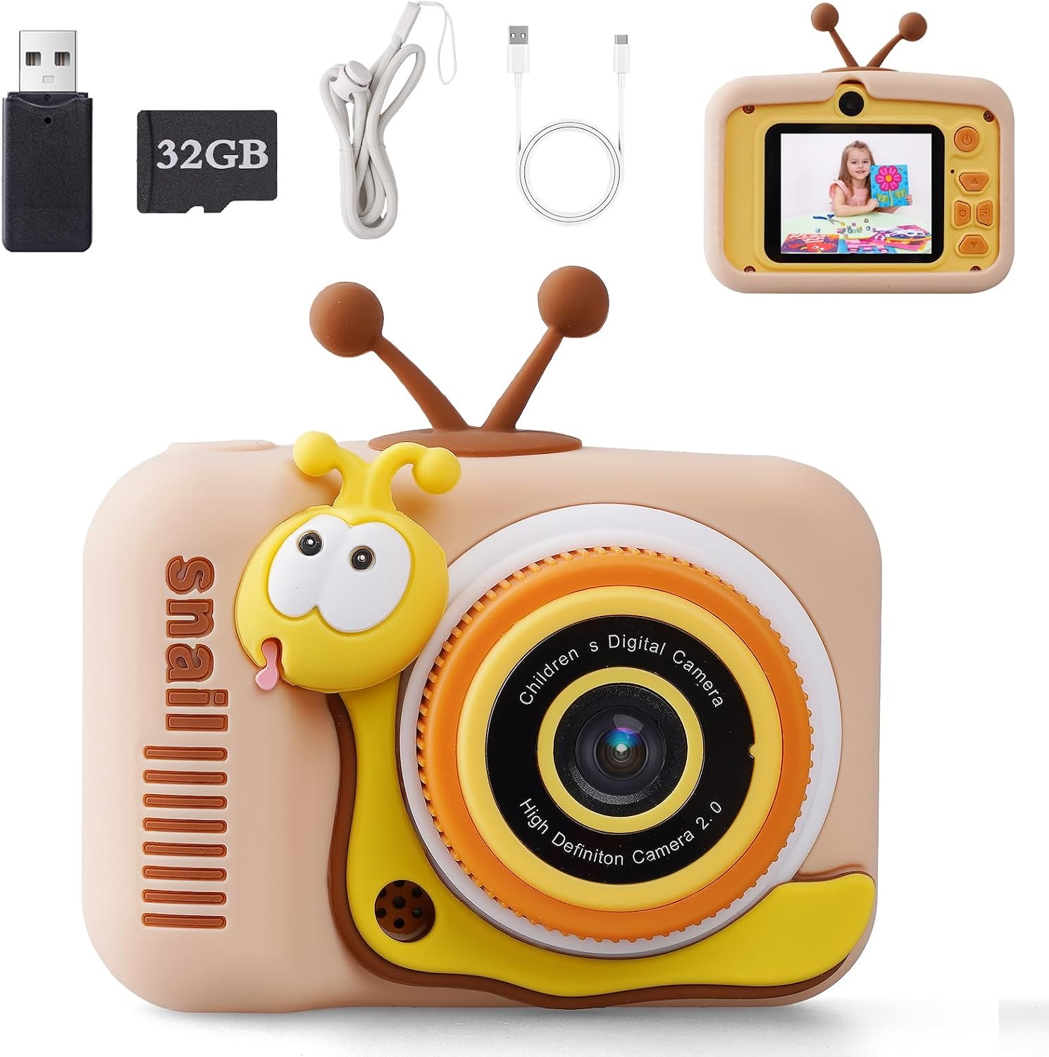 Voniobuy Kinderkamera Schnecke 1080P
