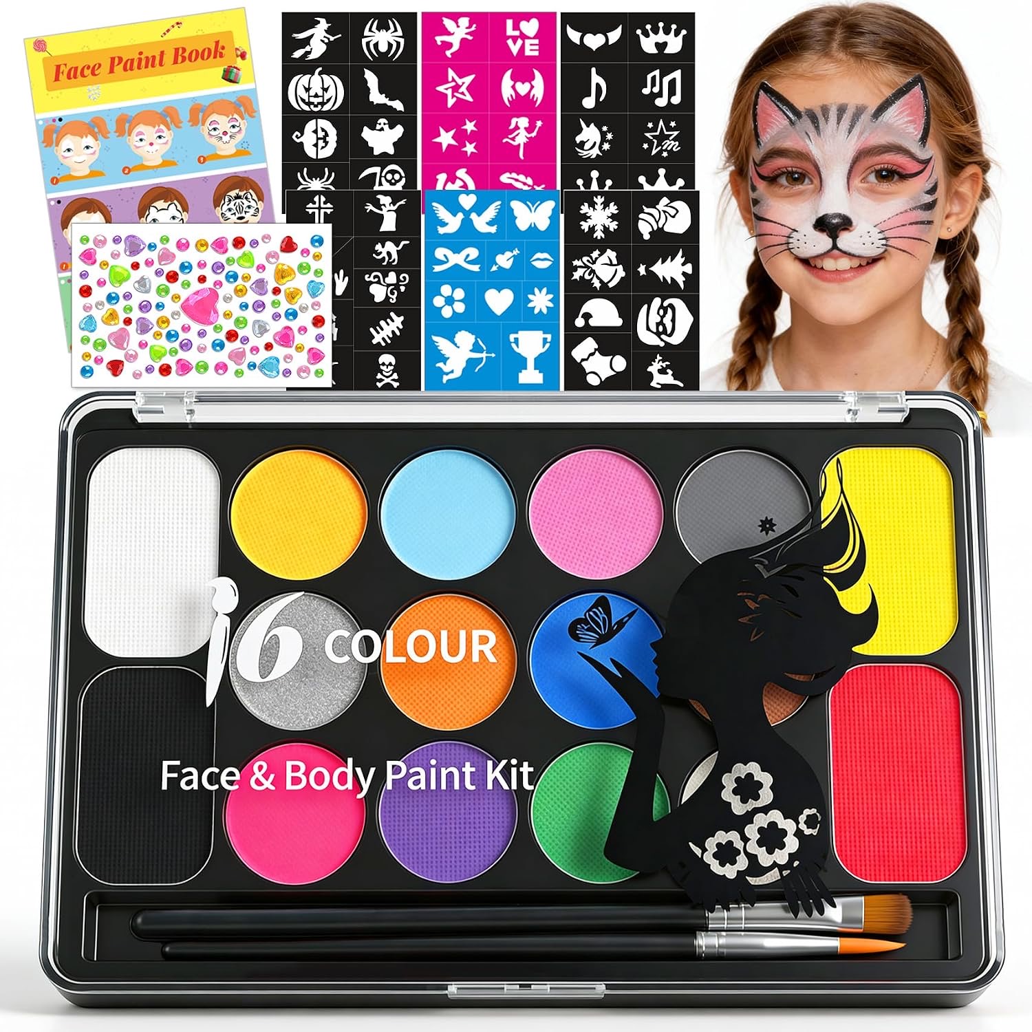Mekkyes Kinderschminke 16 Farben