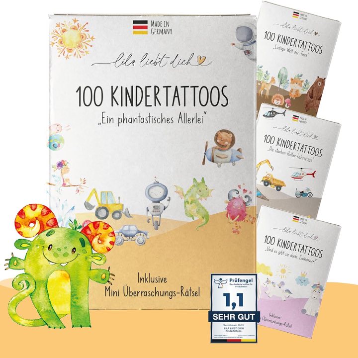 lila liebt dich 100 Phantasie-Kindertattoos