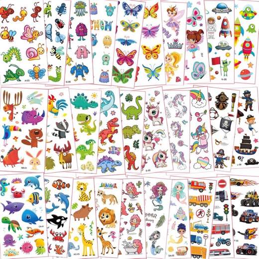 Fhlbestyu Kindertattoos Weltraum, Dinos, Tiere
