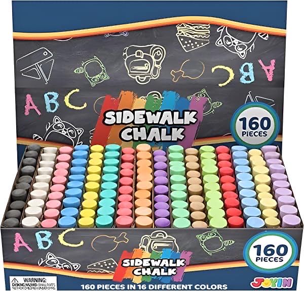 JOYIN JOYIN Waschbare Straßenmalkreide Set für Outdoor-Art, 160 Stück