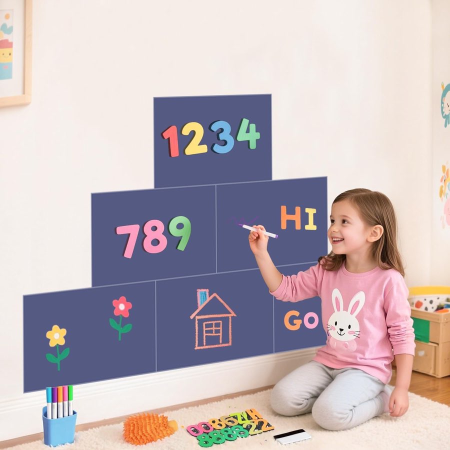 FOTSHARER Magnet-Kreidetafel-Set, 6 Bögen