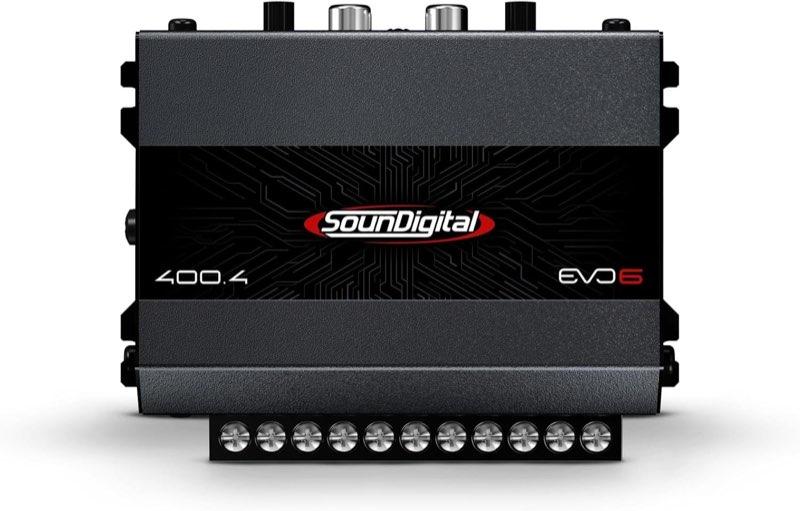 SounDigital 400.4 EVO 6.0 4-Kanal Auto Verstärker | 400W RMS Endstufe | 4 Ohm | High-/Low-Pass Filter | Cinch Eingang