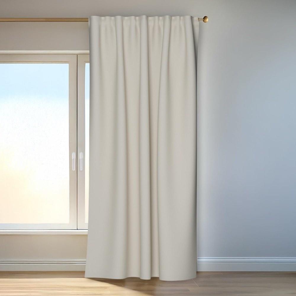 Homing Akustikvorhang Kalin, Beige, Schlaufen, 140 × 245 cm