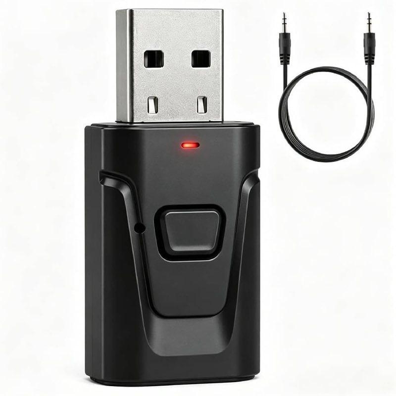 SEASJHBAY Bluetooth Adapter USB 5.0, 2-in-1, mit 3,5-mm-Klinke