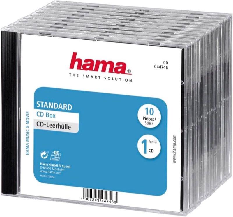 Hama Jewel Case, 10 Stück, für CD, DVD und Blu-ray