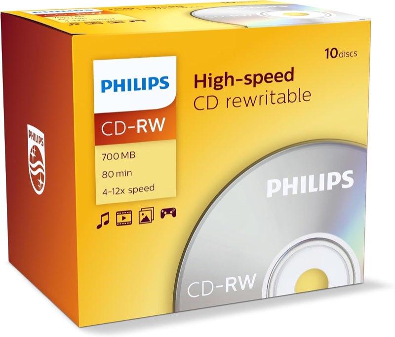 Philips Philips CD-RW High Speed, 10er Jewel Case