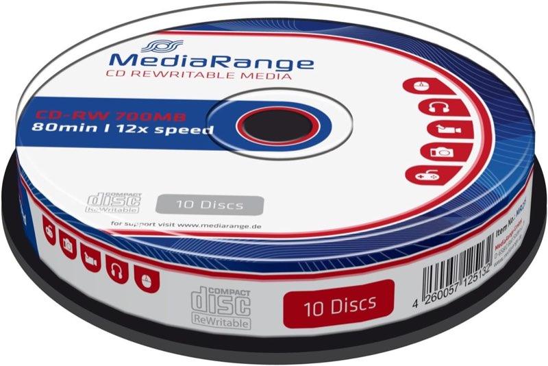 MediaRange CD-RW 700 MB, 10er-Pack, 12x