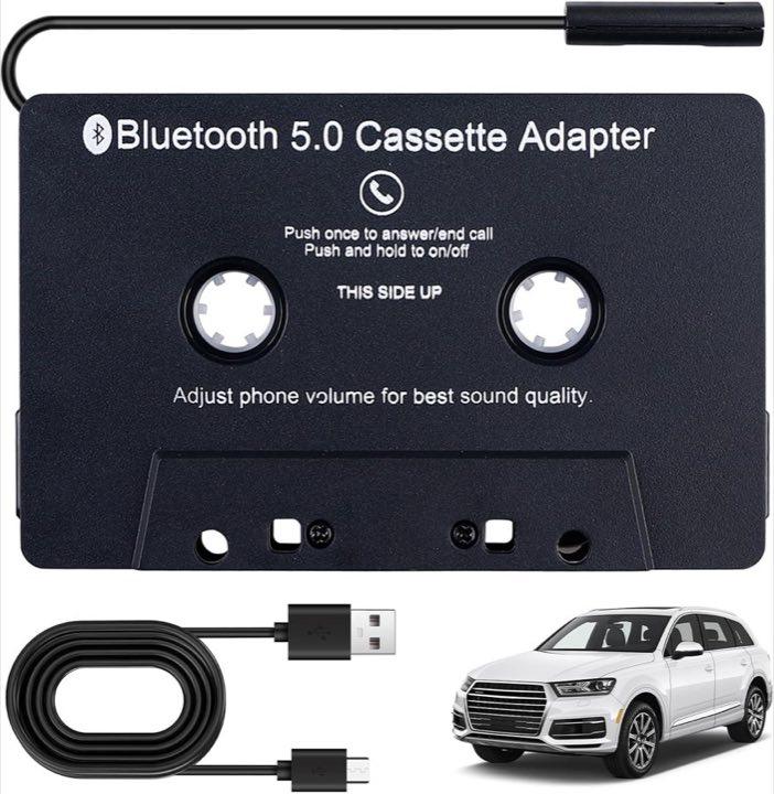 Sporgo Bluetooth-5.0-Kassettenadapter, schwarz