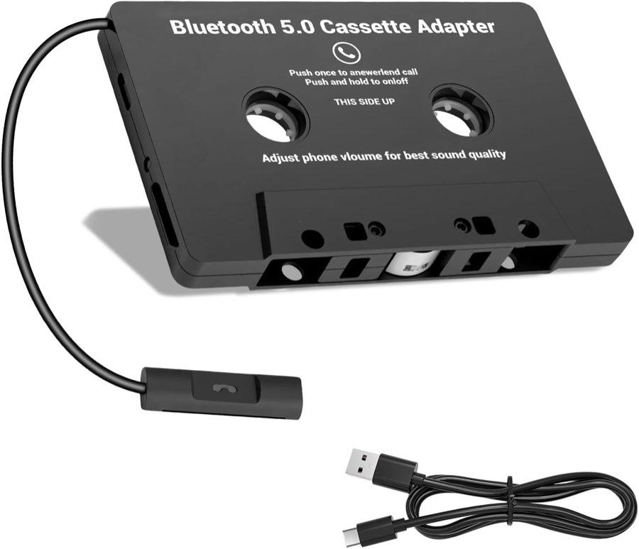 Jaxiyun Bluetooth-5.0-Kassettenadapter mit Mikrofon