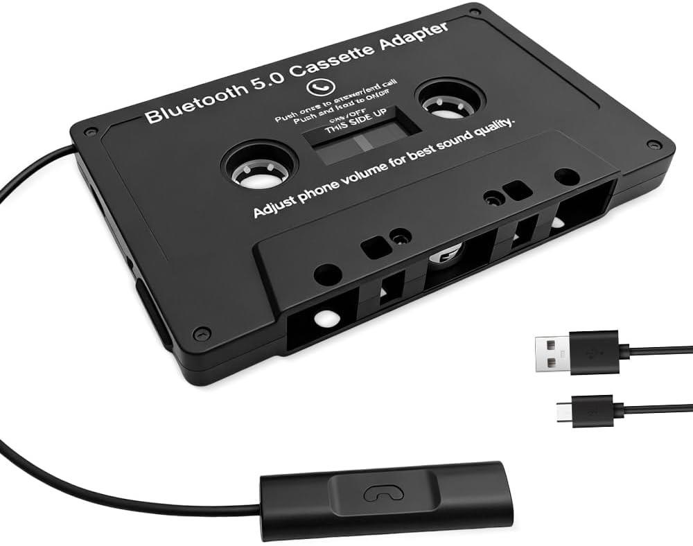XPJBKC Bluetooth-5.0-Kassettenadapter mit Mikrofon