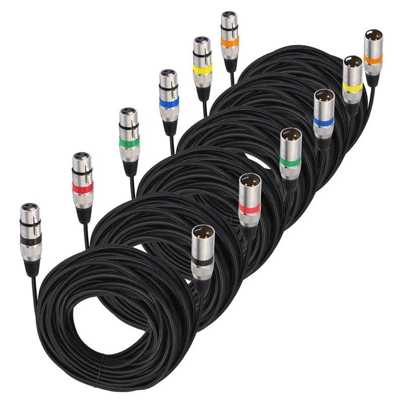 LANPOWAE XLR-Set 6 × 1 m