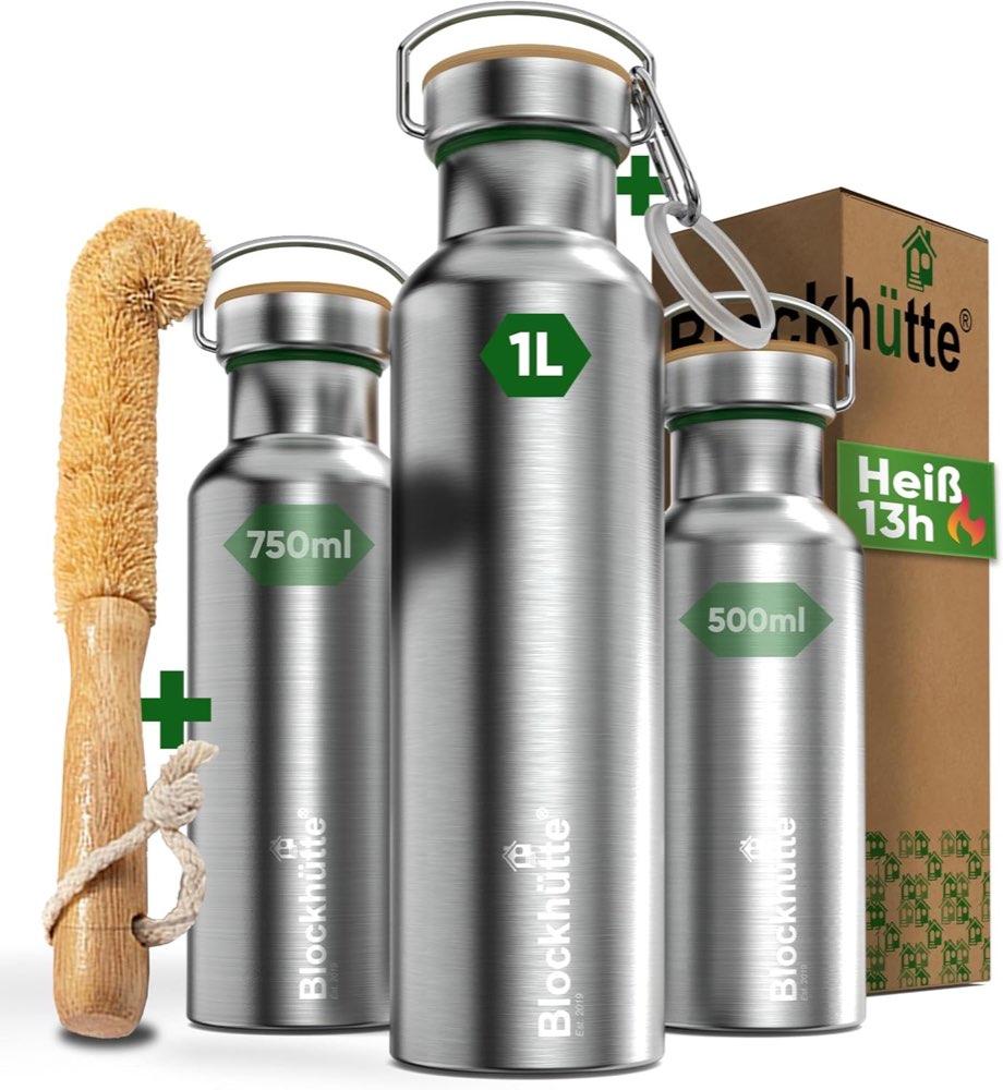 Isolierflasche 1 Liter Wandern: Gewicht, Becher, Kälte