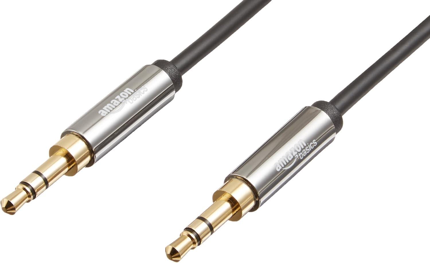 Amazon Basics Auxiliary Kabel, 3,5 mm auf 3,5 mm, 1,2 m, Schwarz