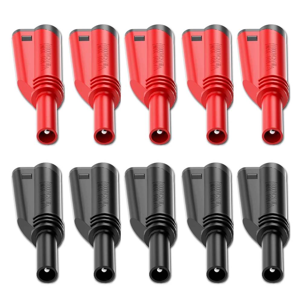 Cleqee stapelbare 4-mm-Bananenstecker, 10 Stück