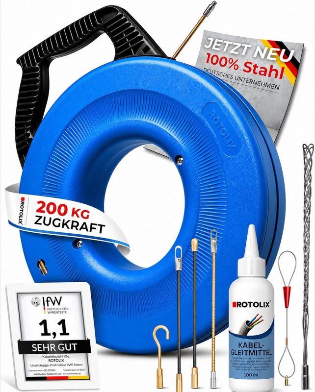 ROTOLIX Kabeleinziehhilfe 30 m, Stahlseil