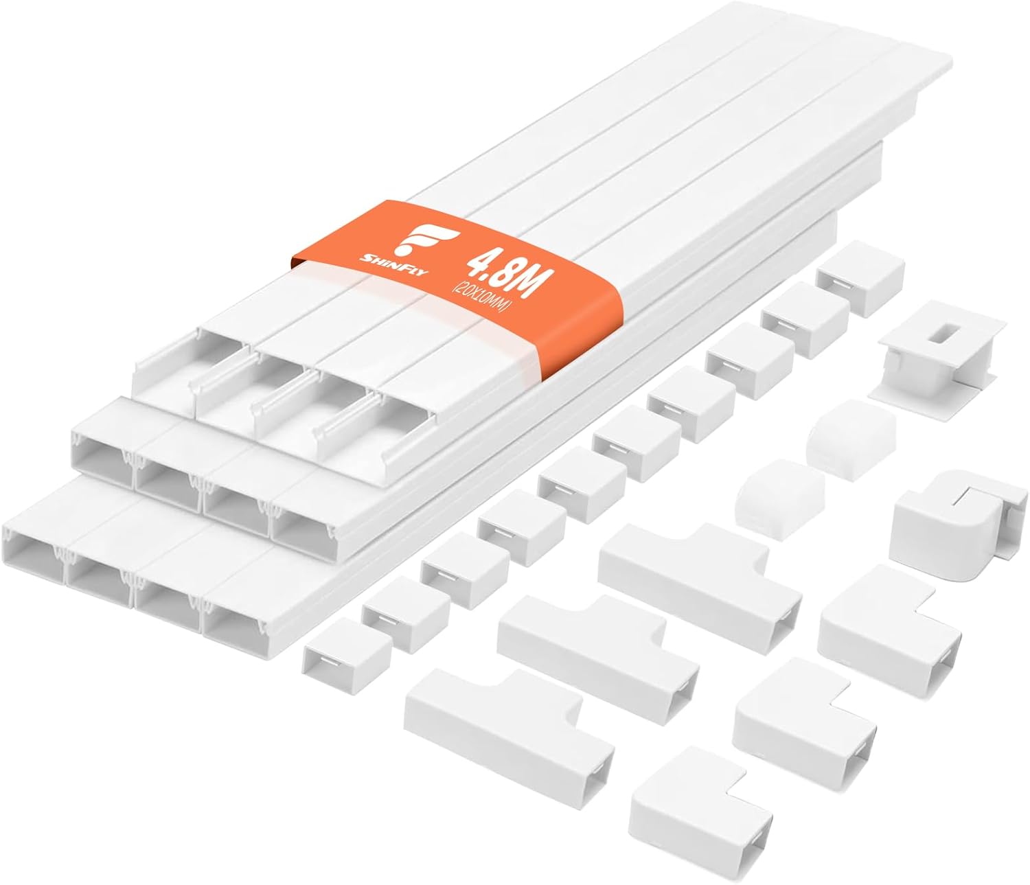shinfly shinfly Kabelkanal Weiß, 12 × 40 cm, 20 × 10 mm