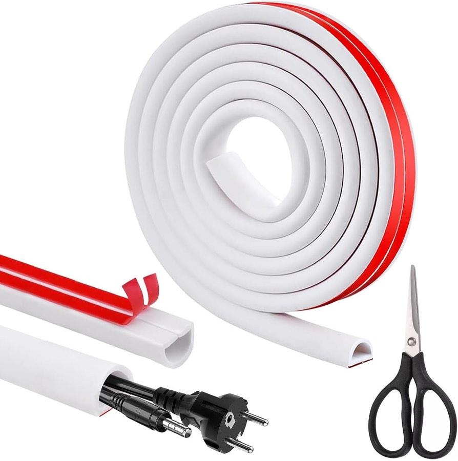 Flexibler Kabelkanal Weiß, halbrund, 3 m, 15 × 10 mm