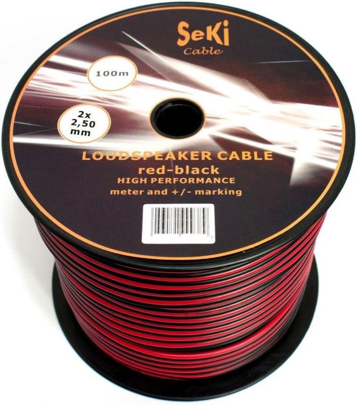 SeKi Lautsprecherkabel 2 x 2,5 mm², 100 m, rot/schwarz, CCA