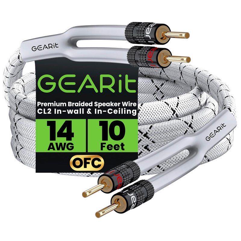 GEARit GEARit Lautsprecherkabel 14 AWG mit Bananensteckern, weiß