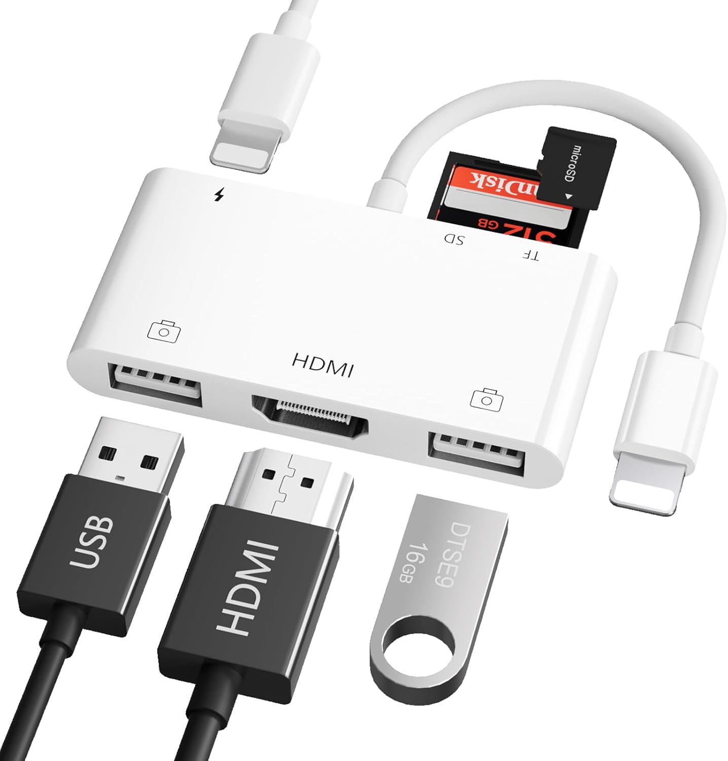 FEINODI 6-in-1 Lightning-HDMI-Adapter