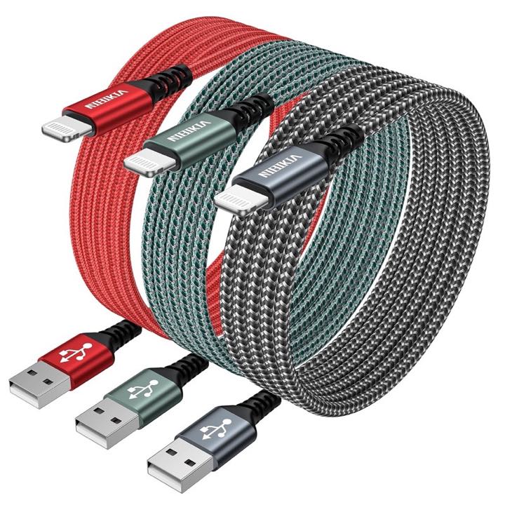 NIBIKIA Lightning-Kabel, 3× 2 m