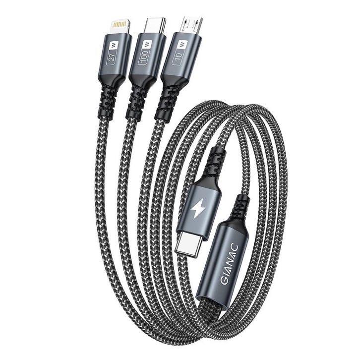 GIANAC GIANAC USB-C Multi-Ladekabel, 100-W-Angabe