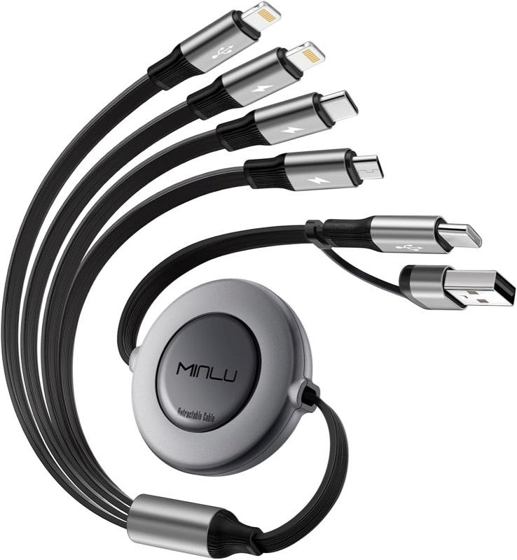 Minlu einziehbares 6-in-1-Ladekabel, 1,2 m