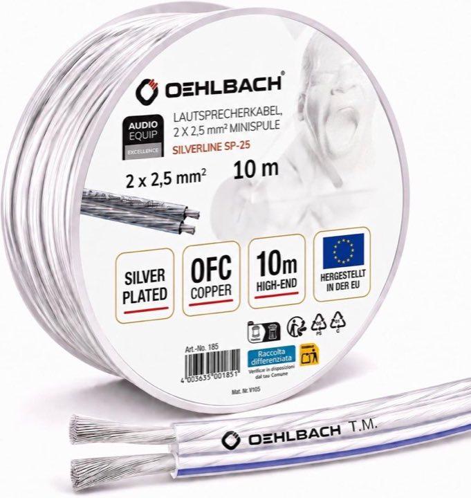 Oehlbach Silverline SP-25, Silber, 10 m
