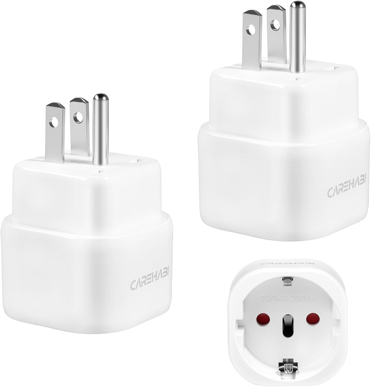 Carehabi Reiseadapter USA 2er-Pack (Typ B)