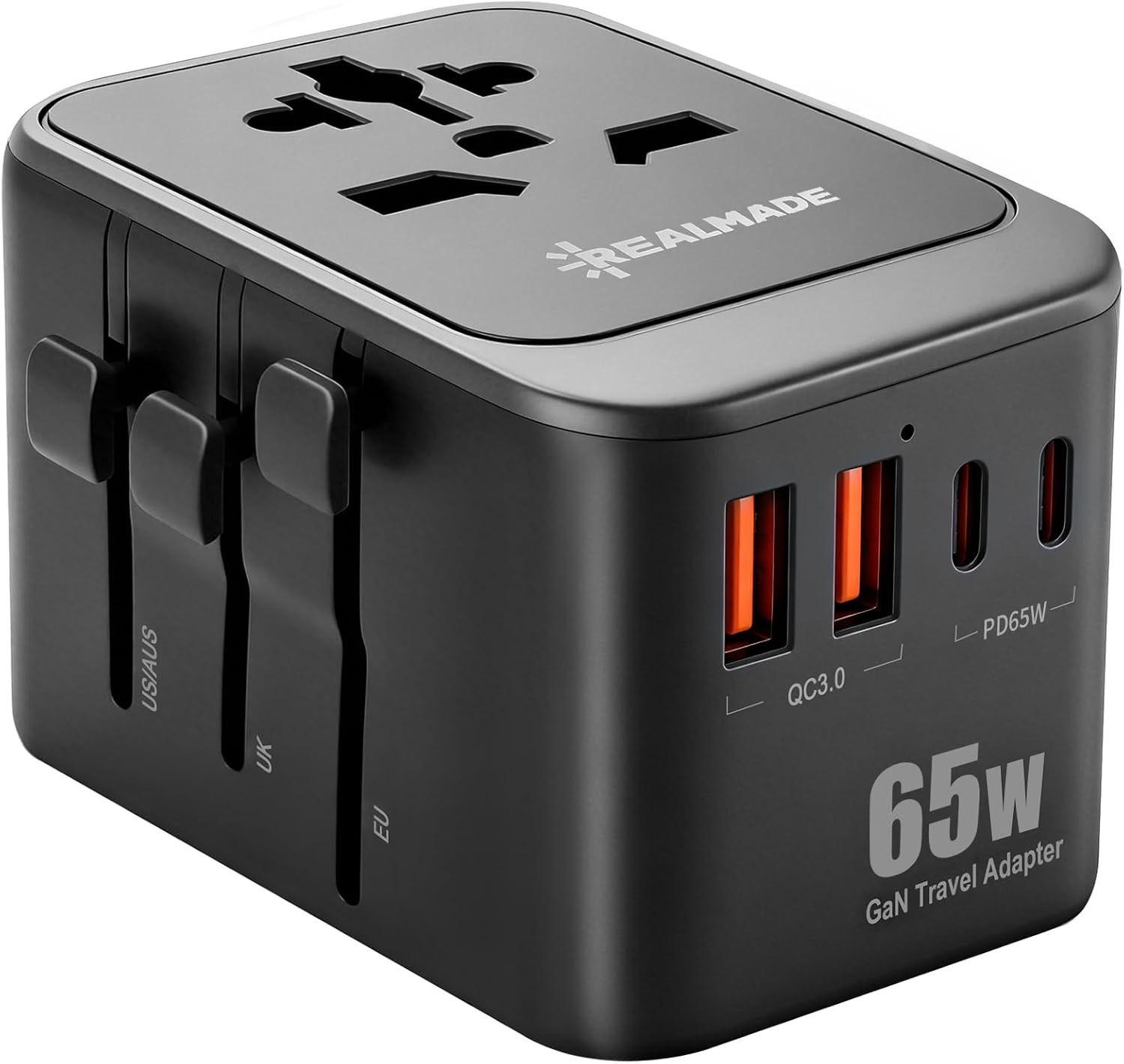 RealMade 65-W-Reiseadapter 2× USB-C, 2× USB-A