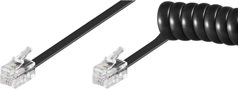 goobay goobay 50270 Hörerkabel RJ10, Spiralkabel, 2 m