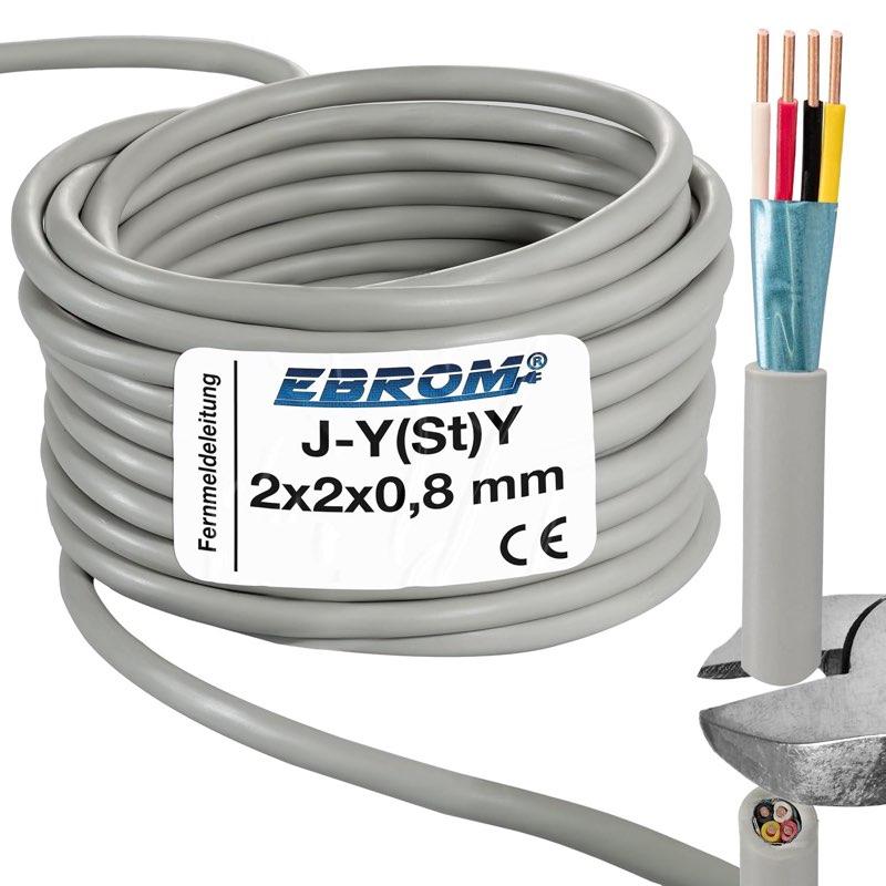 EBROM EBROM Fernmeldeleitung J-Y(St)Y 2x2x0,8 mm, Meterware