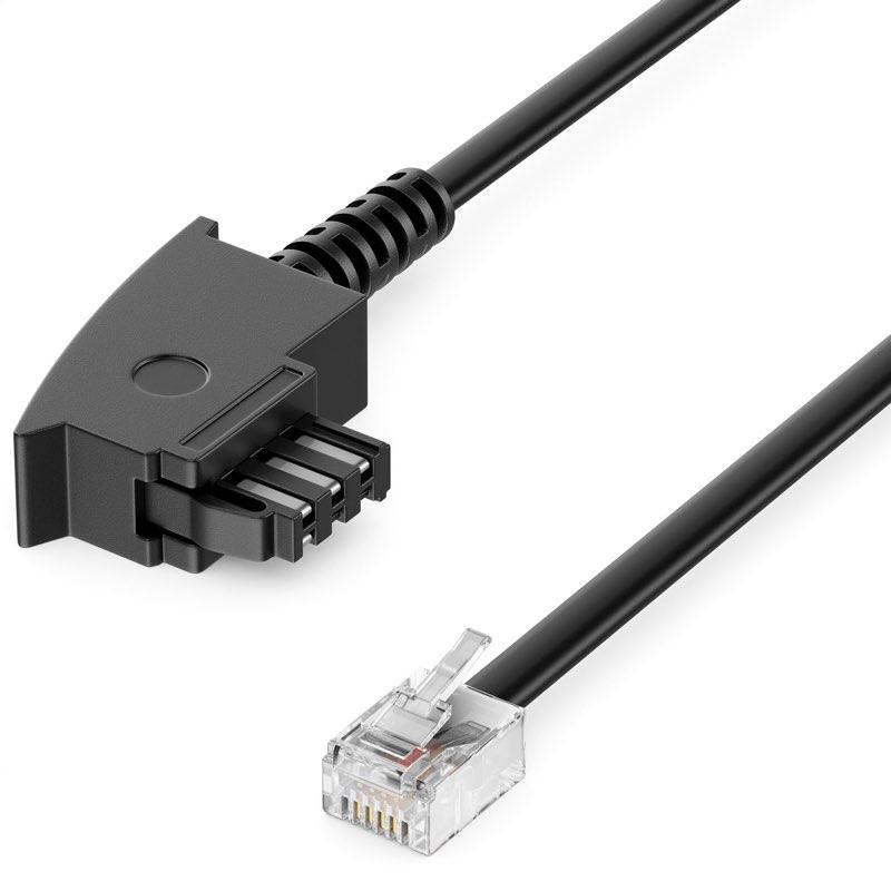 deleyCON deleyCON Telefonkabel TAE-F auf RJ11, 10 m, schwarz