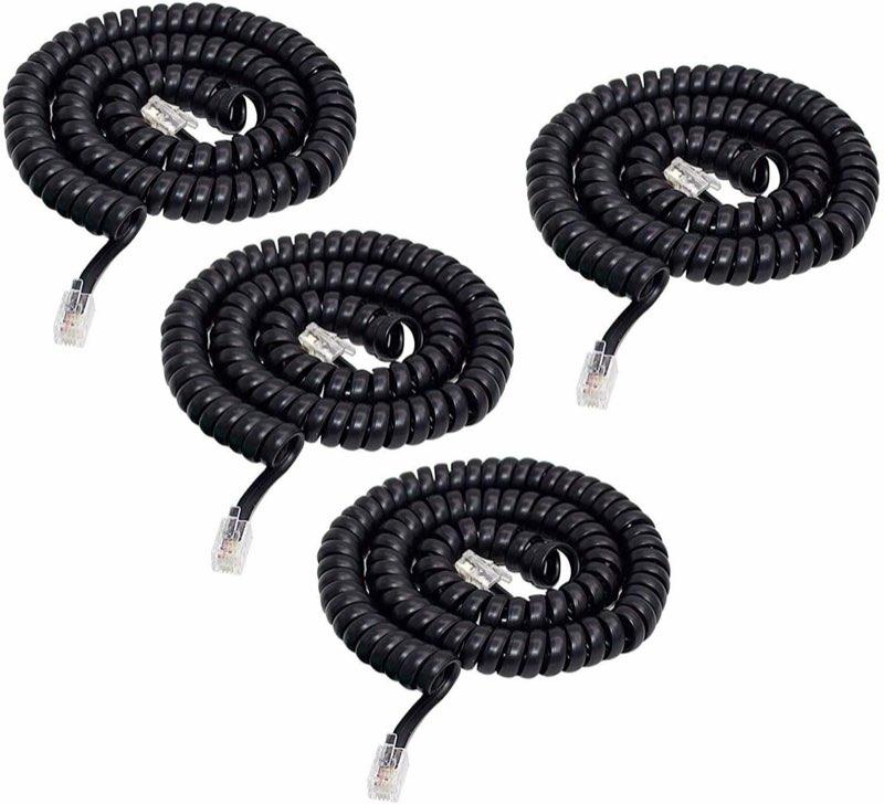 SHONCO Hörerkabel RJ9 Spiralkabel, 4er-Pack