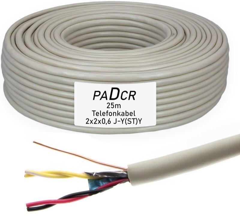 PADCR PADCR Telefonkabel JYSTY 2x2x0,6 mm, 25 m