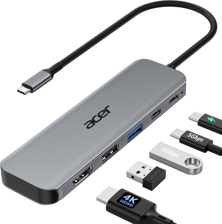acer USB-C Hub 5-in-1, 4K@60Hz, PD 100 W