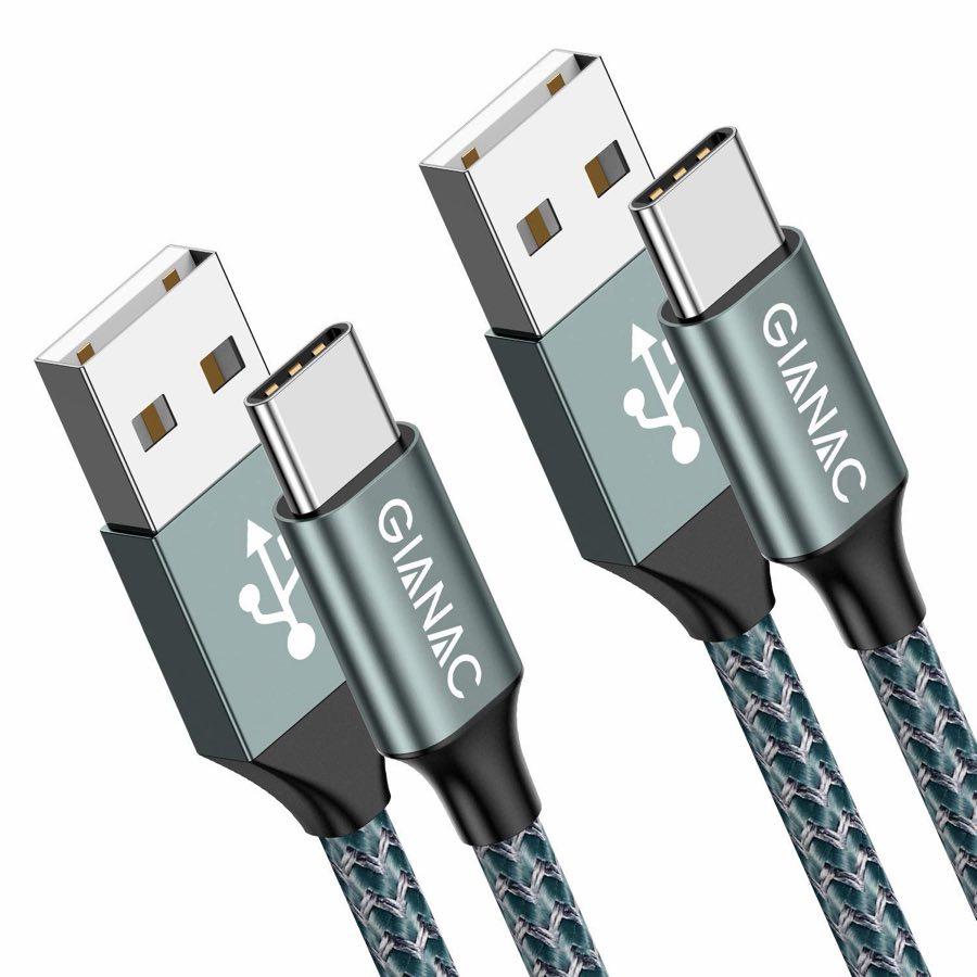GIANAC USB-C-Kabel 2×3 m, 3,1 A