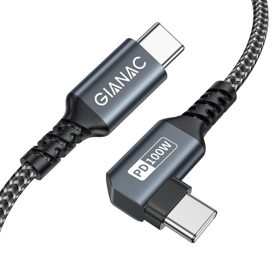 GIANAC GIANAC 100W USB-C-Winkelkabel 3 m - Produktbild