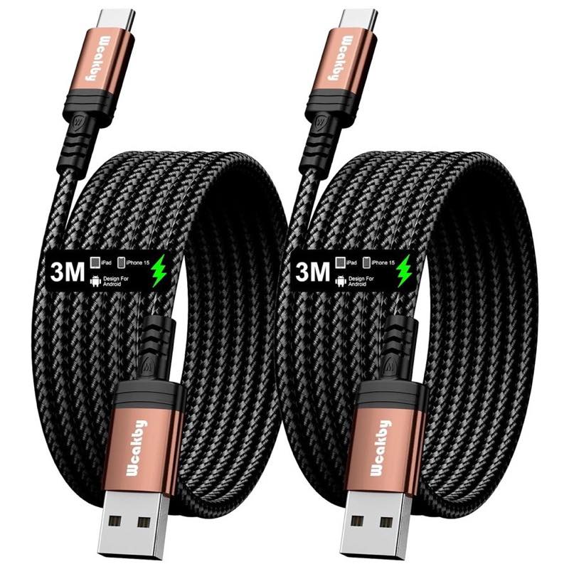 Wcakby USB-A-auf-USB-C 3 m, 2 Stück