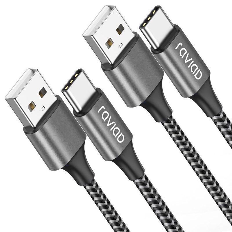 RAVIAD USB-C-Ladekabel, 3,1 A, 2er-Set 2 m
