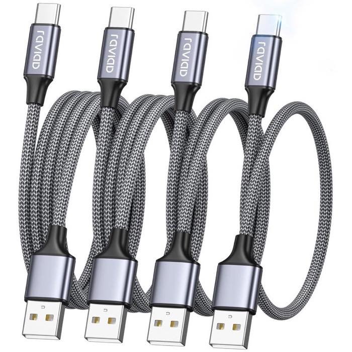RAVIAD USB-A-auf-USB-C-Set, 4 Längen