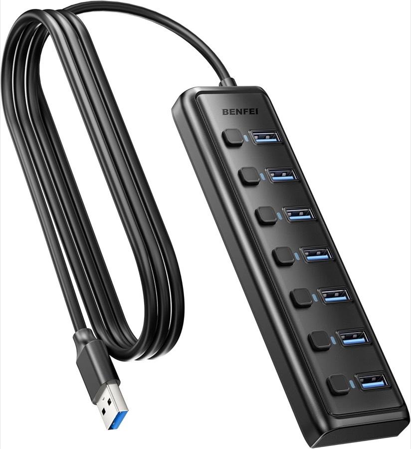 BENFEI BENFEI 7-Port USB 3.0 Hub, 1 m, ohne Laden - Produktbild