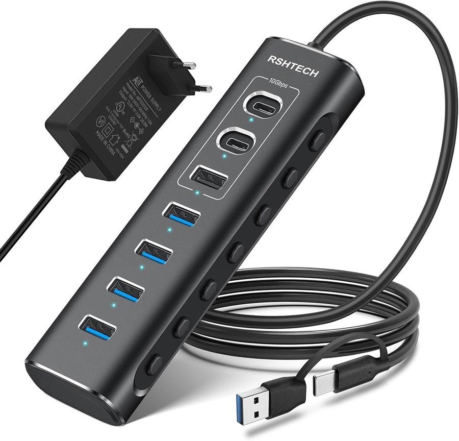 RSHTECH RSHTECH RSH-A107C, 7-Port USB-C/A, 24 W