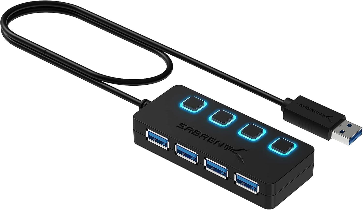 SABRENT Sabrent HB-UM43, 4 Port mit Schaltern, 68 cm - Produktbild
