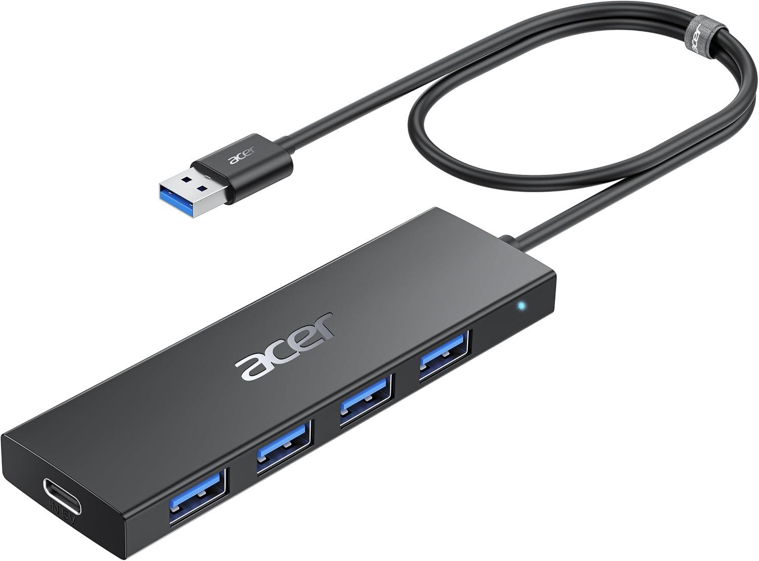 Acer Acer UH501 Ultra Slim, 4 Port, USB-C-Power-In, 60 cm