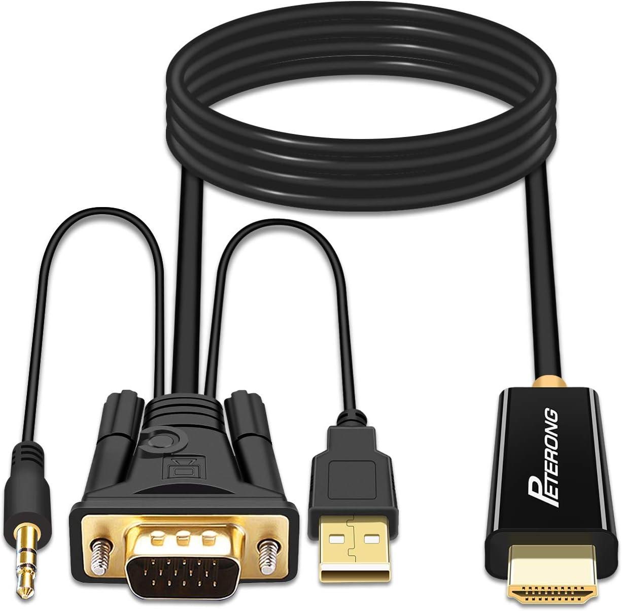 PETERONG VGA-zu-HDMI-Kabel 180 cm