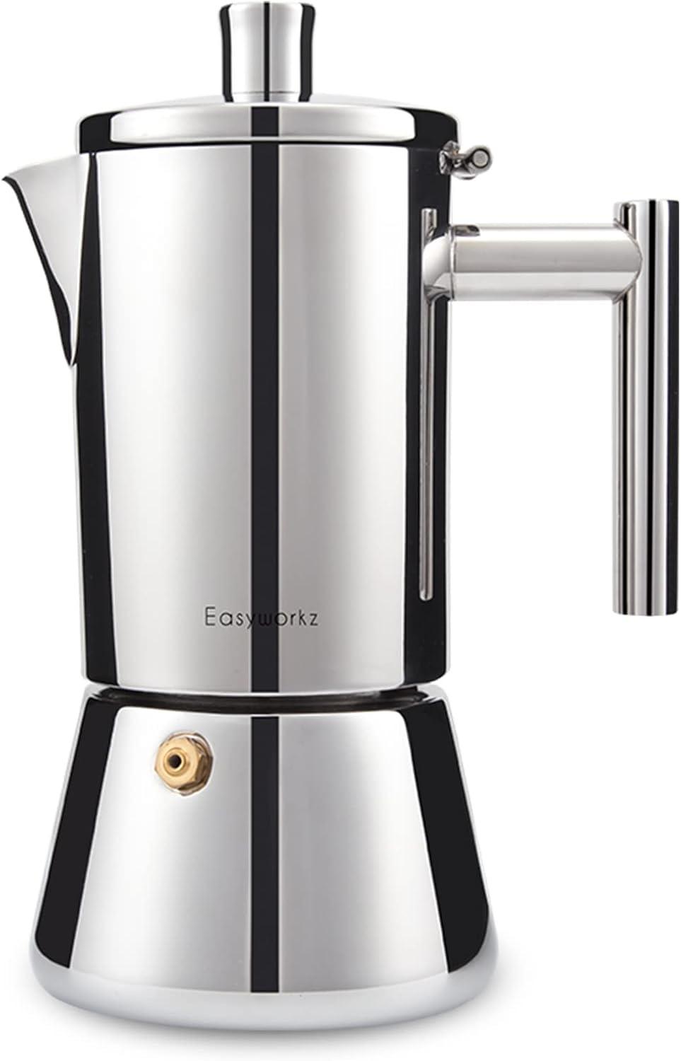 Easyworkz Diego Espressokocher 6 Tassen Edelstahl Induktion